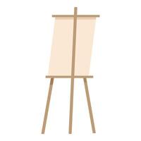 Wooden easel with blank canvas standing in an art studio vector