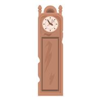 Old broken grandfather clock showing time on white vector