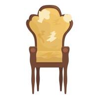 Old royal throne with torn upholstery standing on white background vector