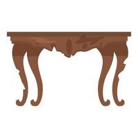 Old broken wooden table showing damage from woodworm vector