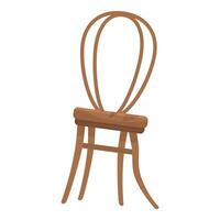 Wooden chair standing on four legs with rounded back vector