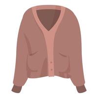 Pink cardigan with buttons and pockets for cold weather vector