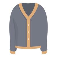 Grey cardigan with buttons and v neck is folded and lying on white background vector