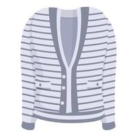 Striped cardigan with buttons and pockets for cold weather vector