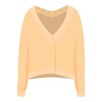 Yellow cardigan with long sleeves and v neck showing autumn fashion vector