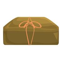 Wrapped box tied with string sitting isolated on white background vector