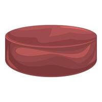 Raw hamburger patty being prepared for cooking vector