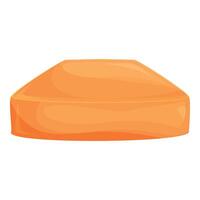 Big piece of cheese with cut corner demonstrating texture and color vector