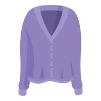 Purple cardigan with buttons showing business casual style vector