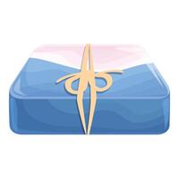 Blue and pink soap with string wrapped around it vector