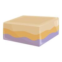 Multicolored layered soap bar showing hygiene and cleanliness vector