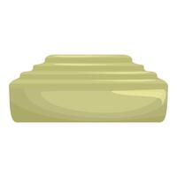 Empty green stone podium with steps displaying products vector