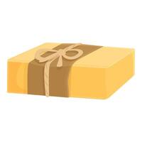 Handmade soap bar wrapped in craft paper and tied with string vector