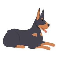 Doberman pinscher lying down resting looking away vector
