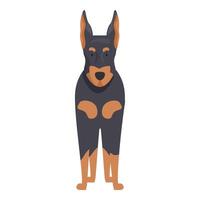 Doberman pinscher standing on white background vector