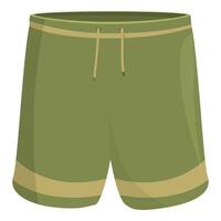 Green sport shorts with drawstring for running training vector