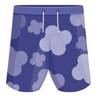 Blue swimming trunks with clouds print for summer vacation vector