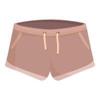 Beige shorts with pockets and drawstring showing casual style vector