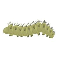 Green caterpillar crawling on white background vector