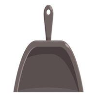 Empty metal dustpan standing upright for cleaning vector