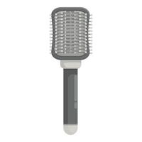 Hairbrush with plastic handle is standing on white background vector