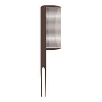 Brown hair comb with handle is standing on white background vector
