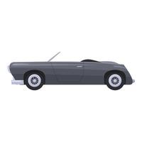 Grey retro cabriolet car parked in profile view vector