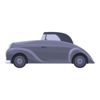 Grey retro cabriolet car standing side view vector