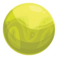 Yellow planet rotating in open space with craters vector
