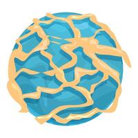 Blue cake pop covered in decorative yellow icing drizzle vector