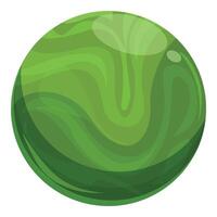 Green planet with atmosphere is rotating in space vector