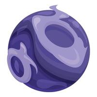 Purple fantasy planet rotating in open space with purple lava vector