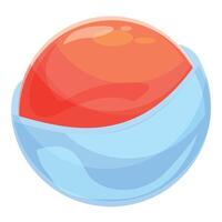 Half red planet with blue atmosphere surrounded by space vector