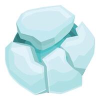 Blue ice floe floating on water surface vector