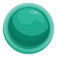 Round button icon with turquoise background for web or app vector