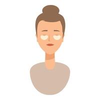 Young woman relaxing with under eye patches for skincare routine vector