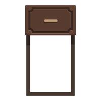 Small wooden bedside table with one drawer standing on legs vector
