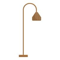 Modern wooden floor lamp standing isolated providing light vector