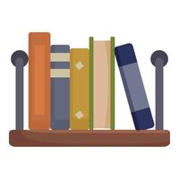 Bookshelf holding colorful hardcovers for reading and studying vector