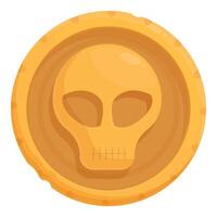 Gold coin showing alien skull symbol for intergalactic currency vector