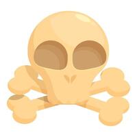 Cartoon skull and crossbones representing death and danger vector