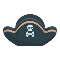 Pirate hat showing skull and crossbones icon representing sea robbery vector