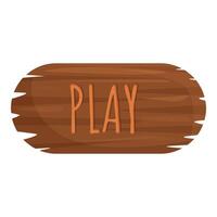 Wooden play button showing recreation and entertainment vector