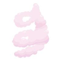Pink cloud of round bubbles is floating and rotating vector
