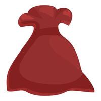Red cloth bag tied with string for christmas presents vector