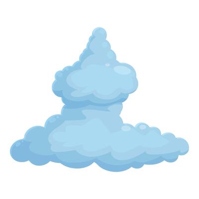 Blue cartoon cloud floating in the sky