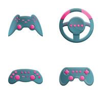 Game console icons set cartoon . Gaming gadget vector