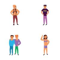 Lgbt concept icons set cartoon . Lgbt community representative vector