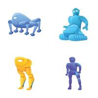 Robot technology icons set cartoon . Modern electronic robot vector