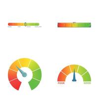Indicator icons set cartoon . Various measuring device vector